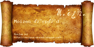 Moizes Árpád névjegykártya