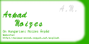 arpad moizes business card