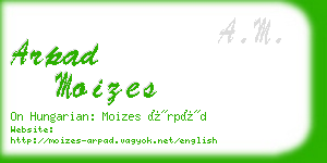 arpad moizes business card